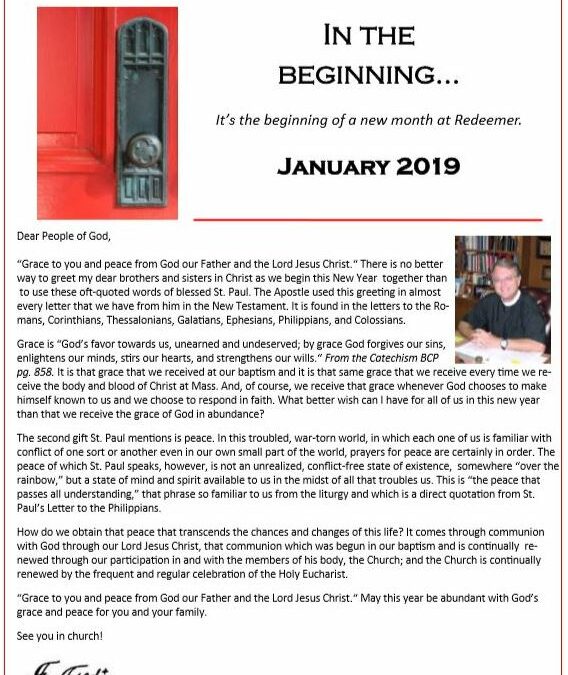 Did you receive your January 2019 “In The Beginning?”