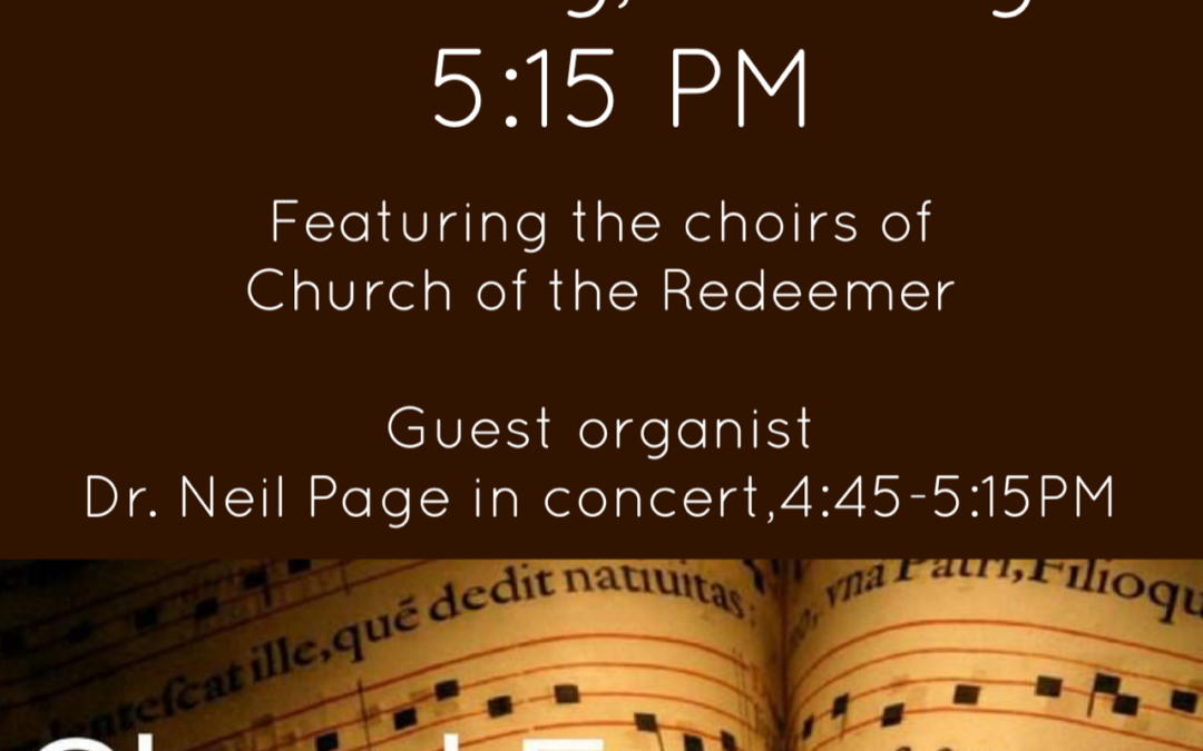 Choral Evensong, with guest organist in concert