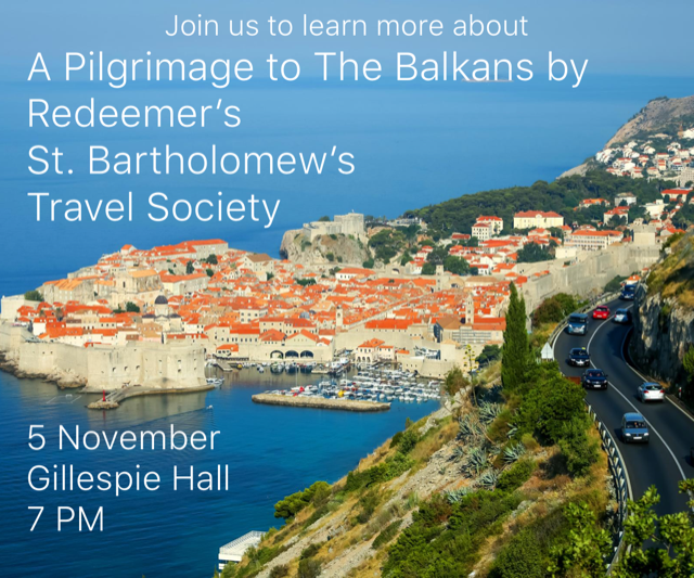 Redeemer’s St. Bartholomew’s Travel Society’s 2020 Pilgrimage is announced