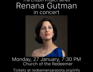 Redeemer’s Great Music Series and The Chopin Project present Renana Gutman, Pianist – 27 January, 7:30 PM