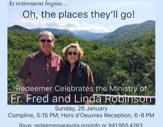 Oh, The Places They’ll Go!  Celebrate the Ministry of Fr. Fred and Linda Robinson