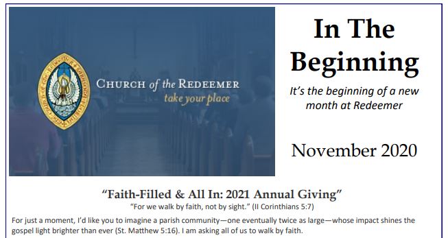 November 2020 “In The Beginning” has arrived!