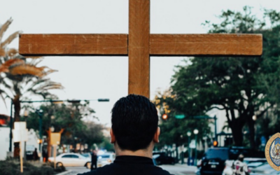 Good Friday Stations of the Cross walk down Main Street